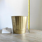 Hosley Metal Planters Pack of 2, Ideal Farmhouse Decor for Floral Arrangements Weddings, Gift Special Events Parties Outdoor Planters Gold 5" Dia x 4.8" H