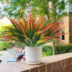 32 Pcs Artificial Grass Fake Plants 17.3in Outdoor Plastic Plants UV Resistant Greenery Fake Grass for Home Window Garden Office Patio Hanging Planter Pathway Front Porch Décor Red