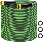 Garden Hose 25 ft Flexible Non-Expandable Water Hose Kink-Free Ultra Lightweight Leak-Proof Durable Portable Wear-Resistant Hoses Pipe with 3/4" Strong Fittings for Outdoor Yard Lawn Car Wash