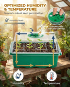 10 Packs Seed Starter Tray Seed Starter Kit with Humidity Dome (120 Cells Total Tray) Seed Starting Trays Plant Starter Kit and Base Mini Greenhouse Germination Kit for Seeds Growing Starting