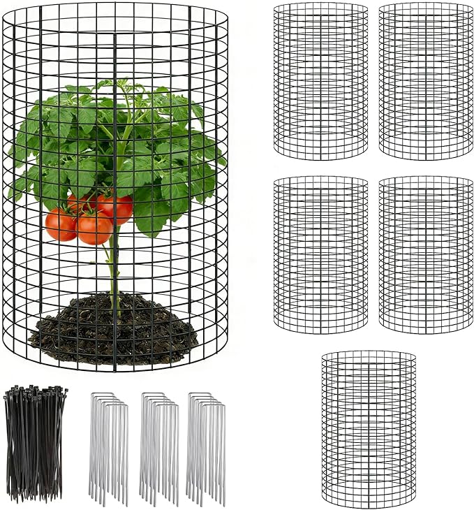 5 Pack Plant Protector from Animals, 24x12 Inches Wire Plant Protector, Plant Cages to Keep Animals Out