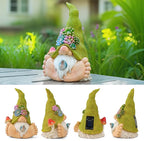 Joint Honglin Solar Turtle Garden Statue with Bunny and LED Succulent Flowers – Outdoor Lawn Decor with Lights, Cute Animal Yard Ornament for Patio, Pathway, or Garden Gift (Gnome)
