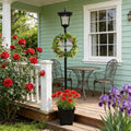 59" Solar Lamp Post with Planter 2-in-1, Solar Post Lights Outdoor Waterproof, Dusk to dawn Warm Yellow Lights, Outdoor Planter for Real or Fake Flowers, Solar Lights for Lawn, Patio, Front/Back Door