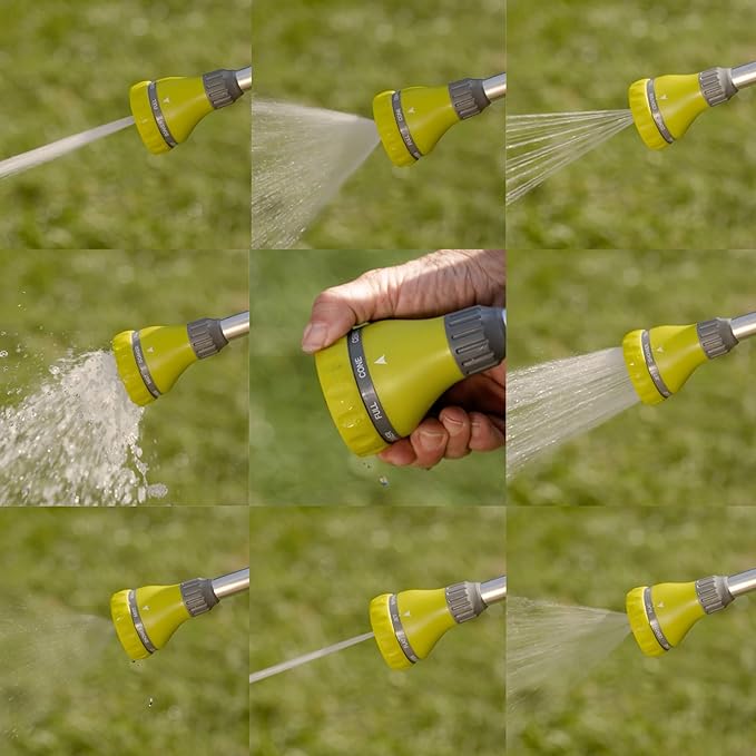 15" Watering Wand, 8 Spray Patterns, Thumb Control
