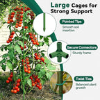 Halatool 6 Pack Tomato Cages for Graden 60 Inch, Adjustable Metal Tall Heavy Duty Tomato Trellis Plant Support, Foldable Tomatoes Stakes for Climbing Vegetables Flowers Fruits