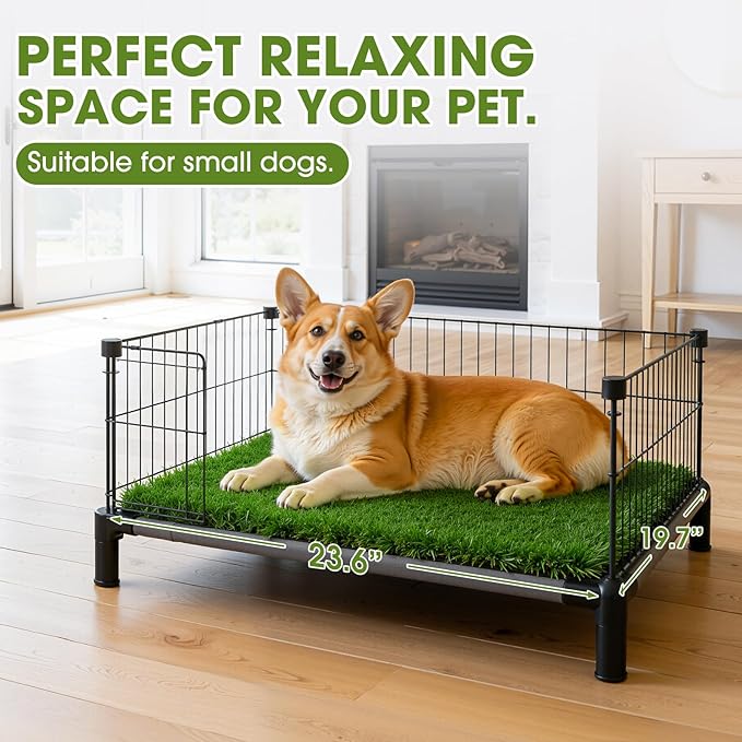 Artificial Grass Turf Grass for Dogs & Outdoor Use, Realistic Fake Lawn Grass for Patio, Garden, Balcony, Durable Turf for Indoor Outdoor Mats (23.6 x 19.7 in)