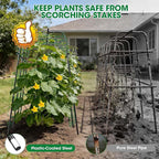 Cucumber Trellis for Raised Bed and Garden, 47" H x 63" W U-Shaped Metal Garden Trellis for Climbing Plants with Nylon Netting, Vegetable Support Frame