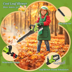 UPGRADED Kids Tool Set, 3-IN-1 Toddler Power Garden Tools with Sounds & Lights, Volume+/-, Toy Weed Wacker, Leaf Blower & Hedge Trimmer, Hat, Gloves, Apron, Toy Tools Christmas Birthday Gifts for Boys