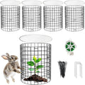 5 Pack Plant Protector from Animals, Wire Plant Cages Garden Plant Protectors, 15pcs Metal Mesh with Covers, Bunny Barricades Chicken Wire Cloche for Flower Vegetable to Keep Animals Out