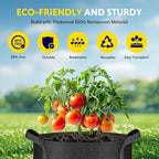 iPower Plant Grow Bag 15 Gallon 6-Pack Heavy Duty Fabric Pots, 300g Thick Nonwoven Fabric Containers Aeration with Nylon Handles, for Planting Vegetables, Fruits, Flowers, Black 2024 Version