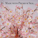 8 Pack Artificial Cherry Blossom Branches - 20 Inch Real Touch Silk Flowers with Bendable Stems for Vase, Wedding, Home Office Decor, Spring Floral, Party & Event Decor (Blush Pink Gradient)