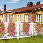 Artificial Hanging Flowers for Outdoors Spring Summer Decoration, 8PCS UV Resistant Silk Fake Hanging Plants for Patio Porch Front Yard Window Garden Indoor Decor(Spring Color,8PCS)