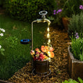 JIAJIAMEI Solar Water Faucet Bucket Lights Outdoor Garden Decor, Waterproof Vintage Decorations with LED Light for Yard Lawn Patio Pathway