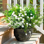 14 Bundles 5 Styles Fake Plants UV Resistant Artificial Outdoor Plant Boston Fern Lavender Plastic Flowers Greenery Shrubs for Outside Front Porch Balcony Patio Garden Home Decor