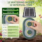 50FT Solar Automatic Drip Irrigation Kit System, Smart Self-Watering System with USB Charging for Outdoor Indoor Use, 2200mAh Automatic Watering System Supports 15 Pots for Garden, Balcony & Patio