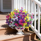 Ivydale 24 Bundles Artificial Flowers for Outdoors Faux Plants Spring Outdoor Decoration Silk Morning Glory Realistic UV Resistant Fake Petunias for Outside Porch Patio Window Garden Yard Home