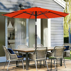AreShark 9 FT Patio Umbrella for Outdoor, Outdoor Table Umbrella with Push Button Tilt and Crank, Outdoor Patio Umbrellas with 8 Sturdy Ribs for Market, Garden, Pool (Orange)