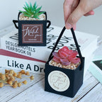 Temlum 2.5 Inch Succulent Wrap Bags (Fits 2.5″ Pots) with Thank You & Watch Me Grow Stickers, Small Gift Box for Wedding, Baby Shower, Succulent Party Favors for Guests (Black 40pcs)