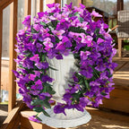 HyeFlora Bougainvillea Artificial Hanging Flowers Plants for Outdoors Decoration, 2pcs Fake Flowers Silk Bougainvillea Vines Realistic UV Resistant Faux Flowers for Outside Planters Porch Patio, Mix