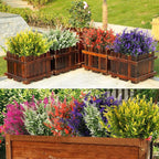RECUTMS Artificial Lavender Flowers Plants 8 Bundles UV Resistant Faux Outdoor Plastic Greenery Shrubs Plants Hanging Planter Kitchen Home Wedding Office Garden Decor (Orange Red)
