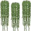 3pcs Artificial Fake String of Pearls Plant Faux Fake Hanging Succulents Plants