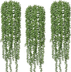 3pcs Artificial Fake String of Pearls Plant Faux Fake Hanging Succulents Plants