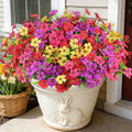 16 Bundles Artificial Flowers for Outdoors, Realistic Fake Silk Flowers for Outside, UV Resistant Faux Plants for Outdoor Planters - Spring Summer Porch Decor (4 Colors)