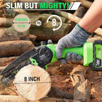 Tietoc Mini Chainsaw 8 inch Cordless with 2x 4000mAh Batteries, Battery Powerd Chain saw with Oiler, Lightweight Handheld Saw for Hous
