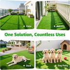 Artificial Grass Turf Indoor Outdoor, 5ft x 8ft Realistic Synthetic Fake Grass Turf Rug for Patio Balcony Lawn Landscape Decoration, Replacement Artificial Dog Grass Mat with Drainage Holes