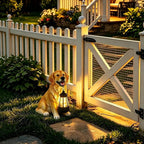Garden Dog Statues Outdoor Decor, Solar Lights Outdoor Golden Retriever Figurine Solar Dog Ornaments for Patio, Lawn, Yard Art Decoration, Housewarming Garden Gifts for Mom