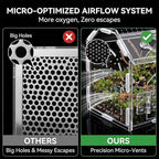 Tlence Jumping Spider Enclosure with Handle, Acrylic Reptile Habitat with One-Click Magnetic Closure, Front Opening Small Terrarium with Ventilation Holes for Tarantulas, Frogs, Gecko, Mantis
