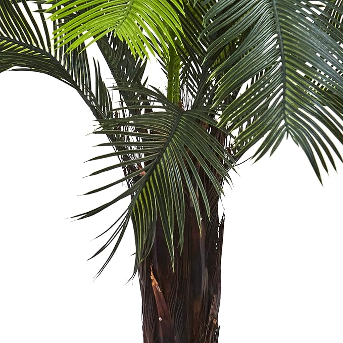 Nearly Natural 3ft Cycas Artificial Palm Tree, UV Resistant Faux Greenery For Indoor Outdoor Decor