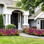Alupssuc 48 Bundles Artificial Flowers for Outdoors Planters Spring Decoration, UV Resistant Faux Eucalyptus Violet and Lavender Silk Fake Plants for Outside Indoor Yard Home Patio Decor, Mix 3 Colors