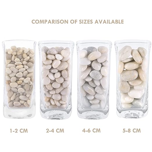 5 lbs Approx. 45 White River Rocks Stones for Plants Pebbles for Indoor Plants | Aquarium Fish Tank Rocks | Polished Decorative Rocks for Vases (1.6-2.4 Inches)