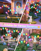 Upgraded 4 Pack Solar Easter Egg Lights Outdoor, Colorful Swaying Firefly Lights with 2 Lighting Modes, Waterproof Solar Pathway Lights for Spring Garden Lawn Yard Patio Porch Easter Decorations