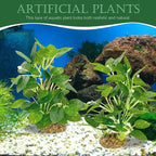 Silk Aquarium Plants (2-Pack) 9.8 Inch Artificial Plastic Fish Fish Habitat Decor, Small to Moderate Size Aquarium Decorations, Safe Green Plants for Freshwater Tanks