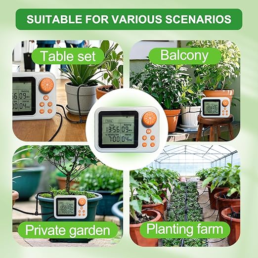 Drip Irrigation kit Indoor Plant Irrigation System Automatic Plant Waterer Plant Humidity Sensor Timer Water drip System kit to Growing Tent IKEA self Watering Automatic Mister kit Greenhouse(2 Sets)