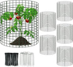 6 Packs 12"x 12" Large Wire Plant Protectors from Animals,Plant Cages for Outdoor Plants,Plant Covers from Animals with Ground Stakes and Nylon Ties Protect Plants,Shrubs,Vegetables from Animals-18PCS
