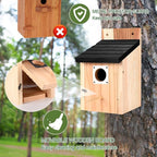 4-Pack Black Wooden Bird Houses for Outdoors with Predator Guard, Bluebird Houses for Outside – Ideal for Bluebirds & Other Backyard Birds, Black
