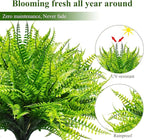 UV Resistant Lifelike Artificial Boston Fern - 2024 New Faux Boston Ferns Outdoor Planter Large, Realistic Fake Feen Hanging Silk Fern Stems Indoor Basket Plant Urn Fillers Front Porch (2, Red)