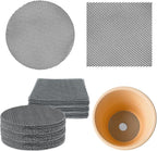 60 Pcs 4 inch Round&Square Flower Pot Hole Mesh Pad Plant Drainage Screens Gasket Bonsai Pot Bottom Grid Mat Mesh for Bottom of Planters Stop Soil from Falling Out