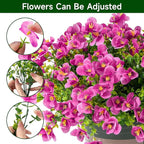 Artificial Flowers for Outdoor, UV Resistant Fake Silk Pansies Flowers, Realistic Faux Plants for Outside Indoor Porch Patio Window Box Planter Home Decor (16, Pink)