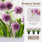 3 Pack Fake Small Plant in Pot Artificial Potted Flowers for Home Decor Fake Flower Plant Greenery Mini Faux Plant for Indoor Bedroom Living Room Office Shelf Bathroom Farmhouse Decor (Type 4)