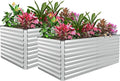 FOOWIN 2pcs 6x3x3ft Galvanized Raised Garden Bed, Planter Raised Garden Boxes Outdoor, Large Metal Raised Beds for Gardening, Garden Bed for Vegetables, Flowers, Herb, Silver
