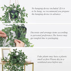 Artificial Hanging Plants Fake Small Potted Plants Faux Mandala Vines Plastic Greenery Plants for Living Room Shelf Tabletop Decor (2 PCS)