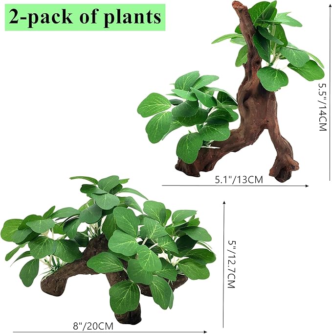 M2cbridge Artificial Fish Tank Plants Aquarium Plant Aquatic Water Grass Foreground Decor(2PCS Large Green)