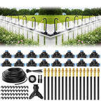 Bluepro Drip Irrigation System 100FT 1/4", 2026-Upgrade Garden Sprinkler Kit with 16PCS 360° Adjustable Copper Nozzles, Automatic Misting Watering System for Raised Beds, Greenhouse, Lawn, Patio, Yard
