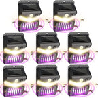 8 Packs Bug Zapper Outdoor 3 in 1 Mosquito Zapper Black Solar Bug Zapper Electric LED Light Mosquito Killer Lamp with Motion Sensor for Outdoor Backyard Patio Camping