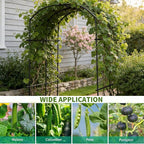 DoCred Tall Garden Arch Trellis for Climbing Plants, 87in Tall Metal Plant Support Trellis Archway for Climbing Vine Vegetable/Fruit/Flower Outdoor Yard Lawn Garden Arch Tunnel Trellis