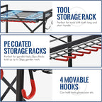 Mythinglogic Garden Tool Organizer for Garage, Yard Tool Rack with Wheels, Garage Organizers and Storage Holder for Yard Tools (Small Tower)